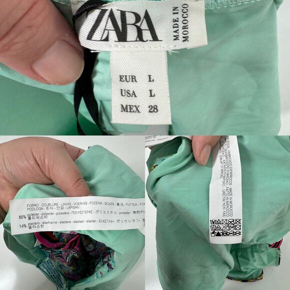 NWT  Zara Gondola Print Swimsuit Aqua One Piece Beach Vacay Cruise Resort Size L - Picture 10 of 11